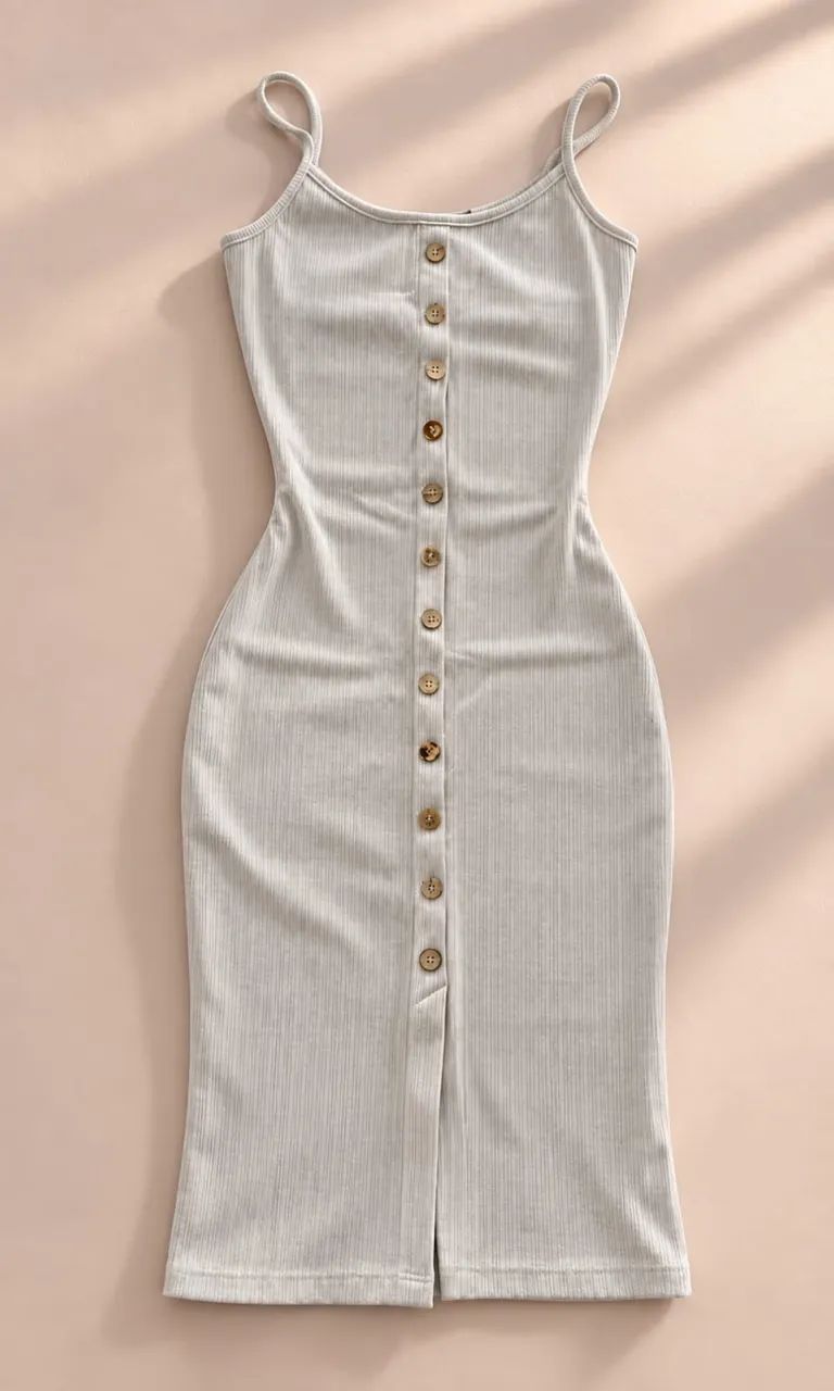 Vestido canelado dia a dia
