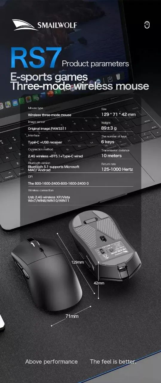 MOUSE GAMER SMAILWOLF RS7 - Foto 5