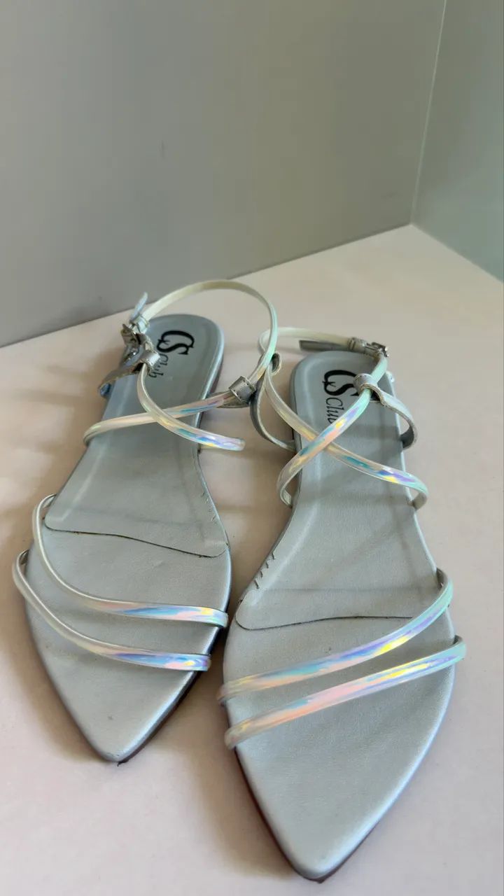Sandália prata Carmen Steffens - Foto 2