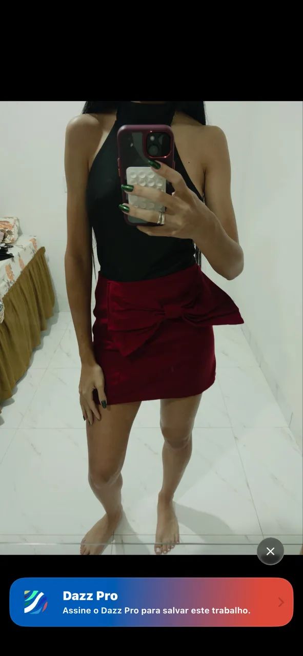 saia curta bordô - Foto 3