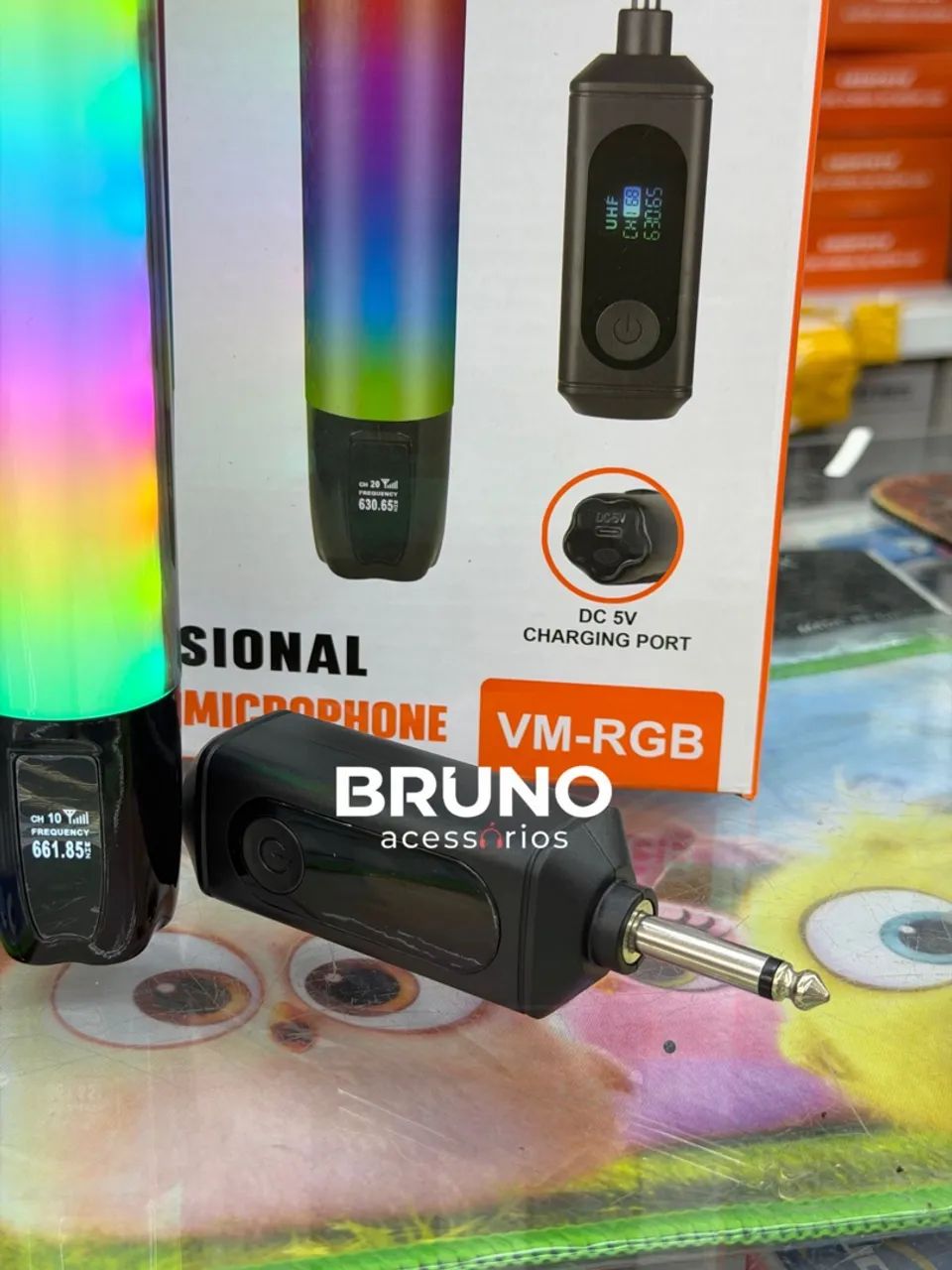 Microfone sem Fio com led duplo UHF - Foto 3