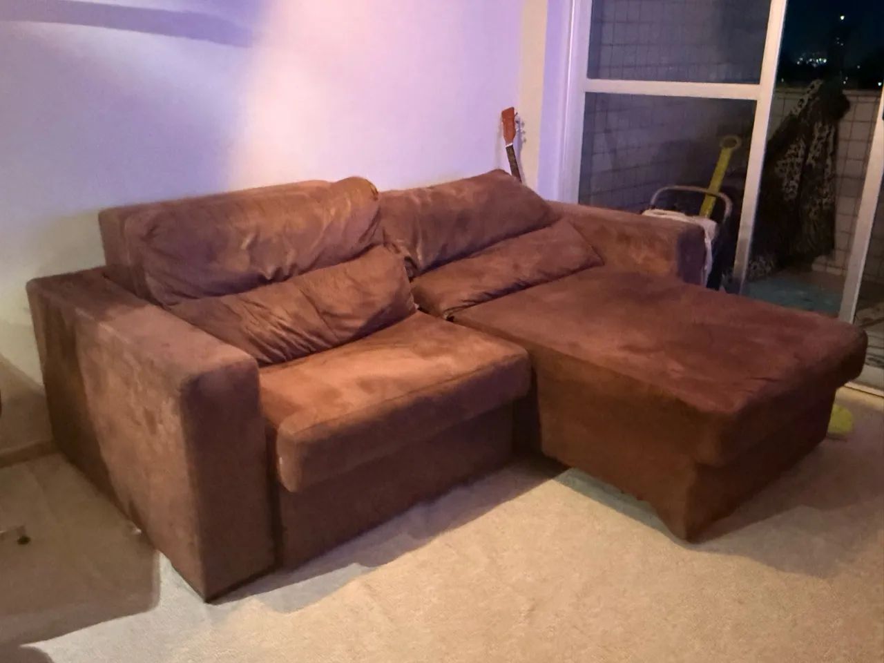 Sofa retrátil couro coco aveludado 2,20x1,20 - Foto 2