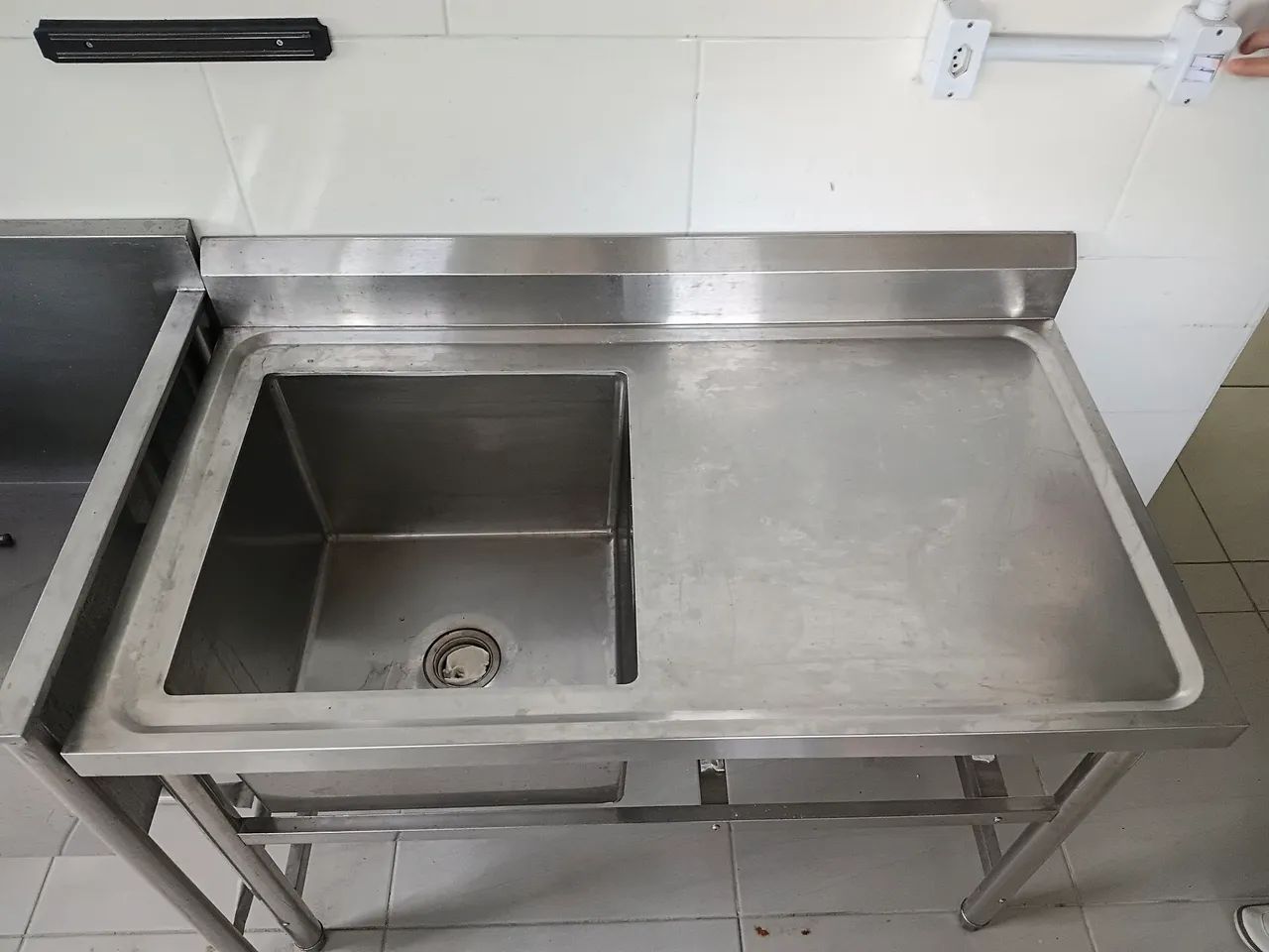 Pia de inox  1,20×0,85 com Cuba 50×50×35