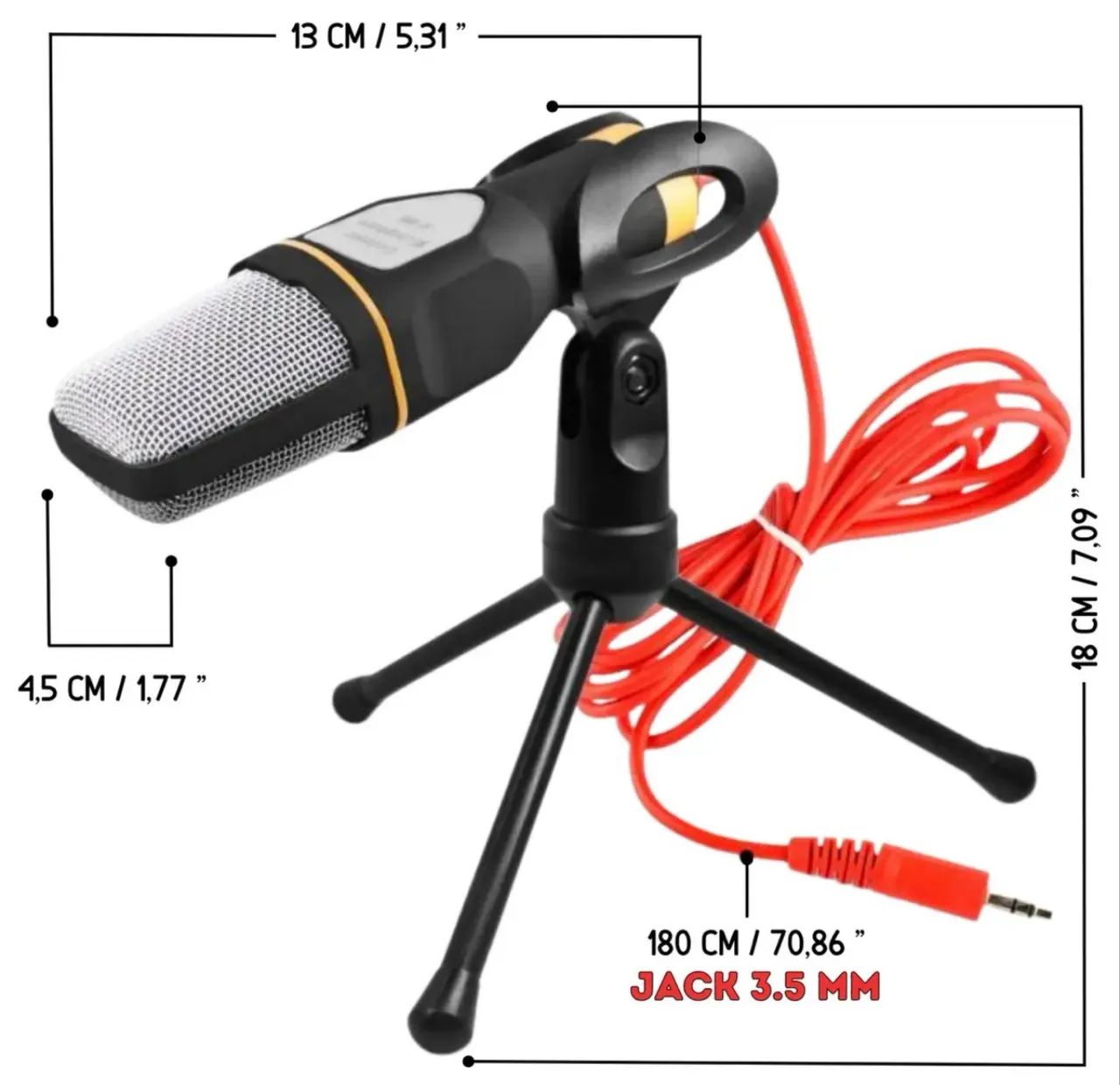 Microfone Condensador SF 666 Com Tripé E Cabo 2m - Foto 5
