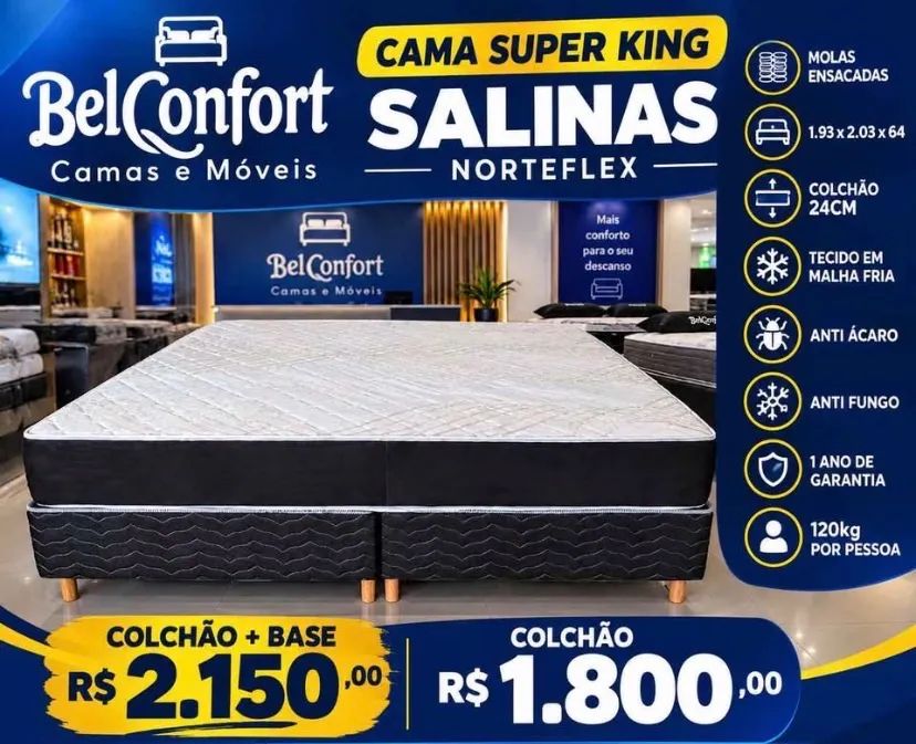 Cama super king barata de molas ensacadas 