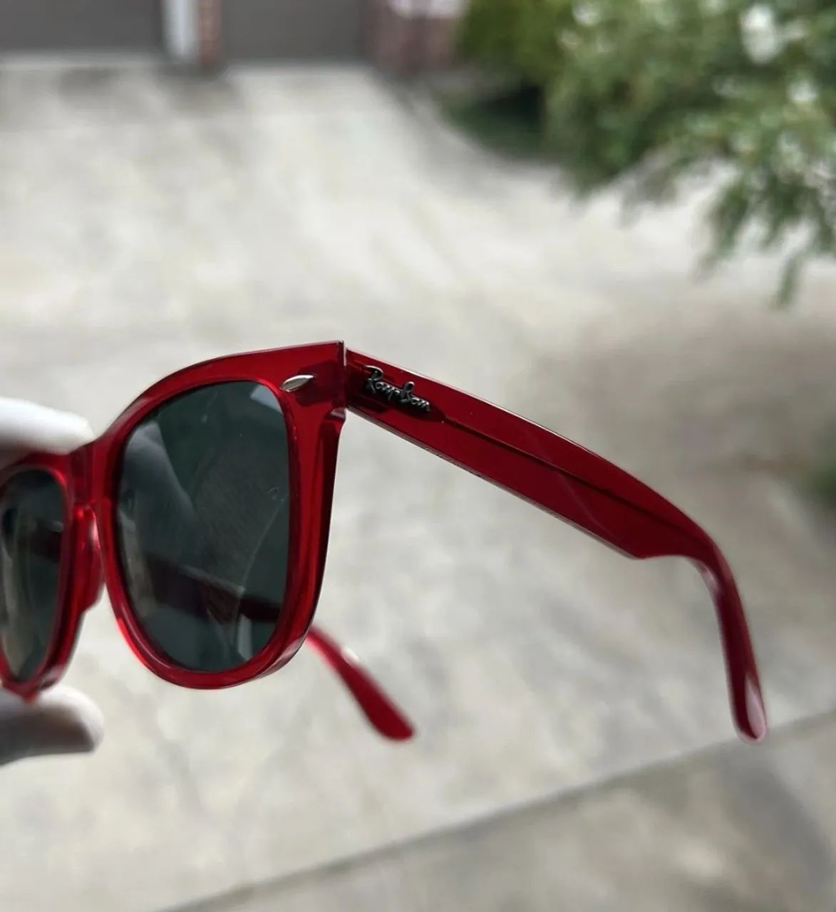 Ray ban wayfarer red transparent oculos de sol rb2140 - Foto 5