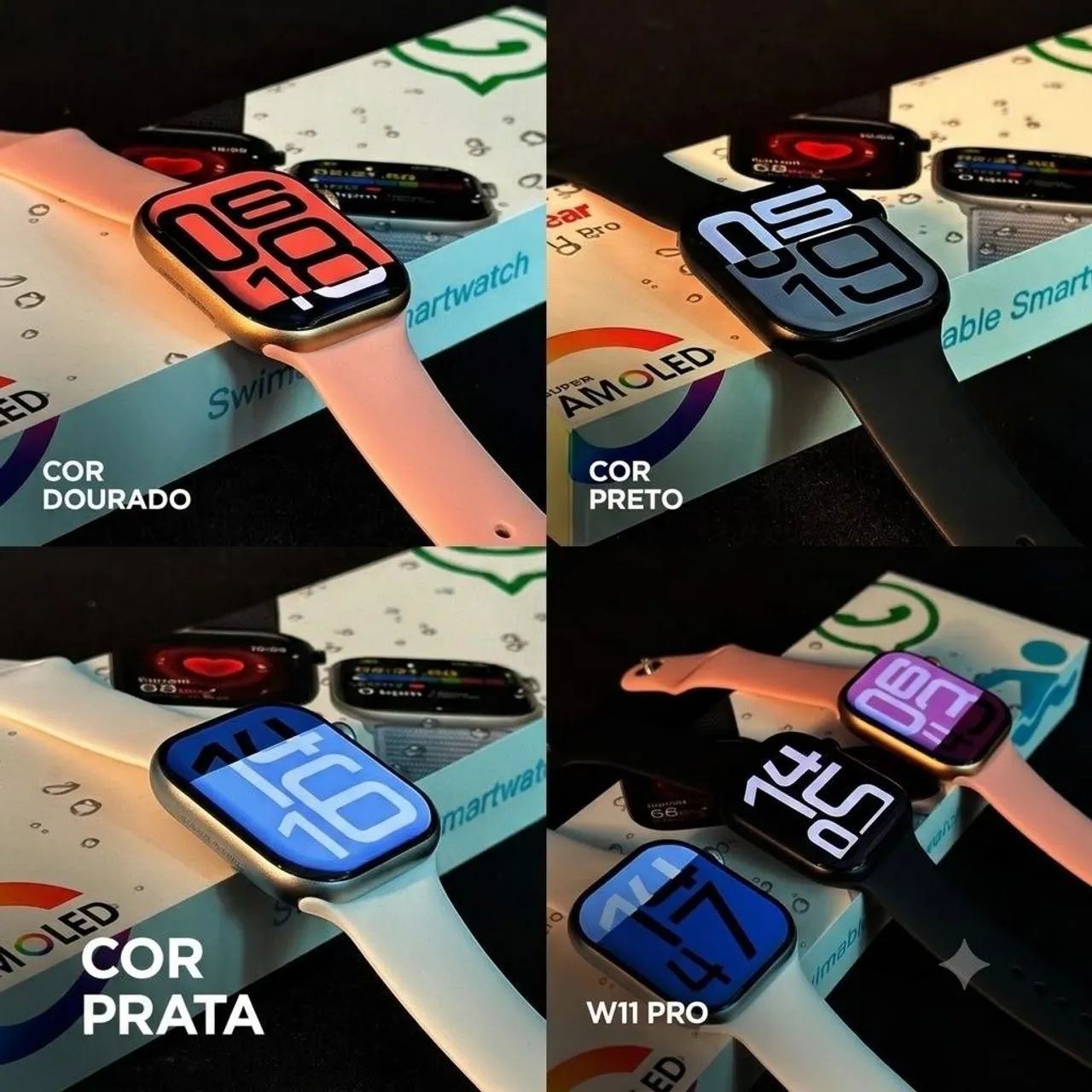 Smartwatch W11 pro com 2 pulseiras 