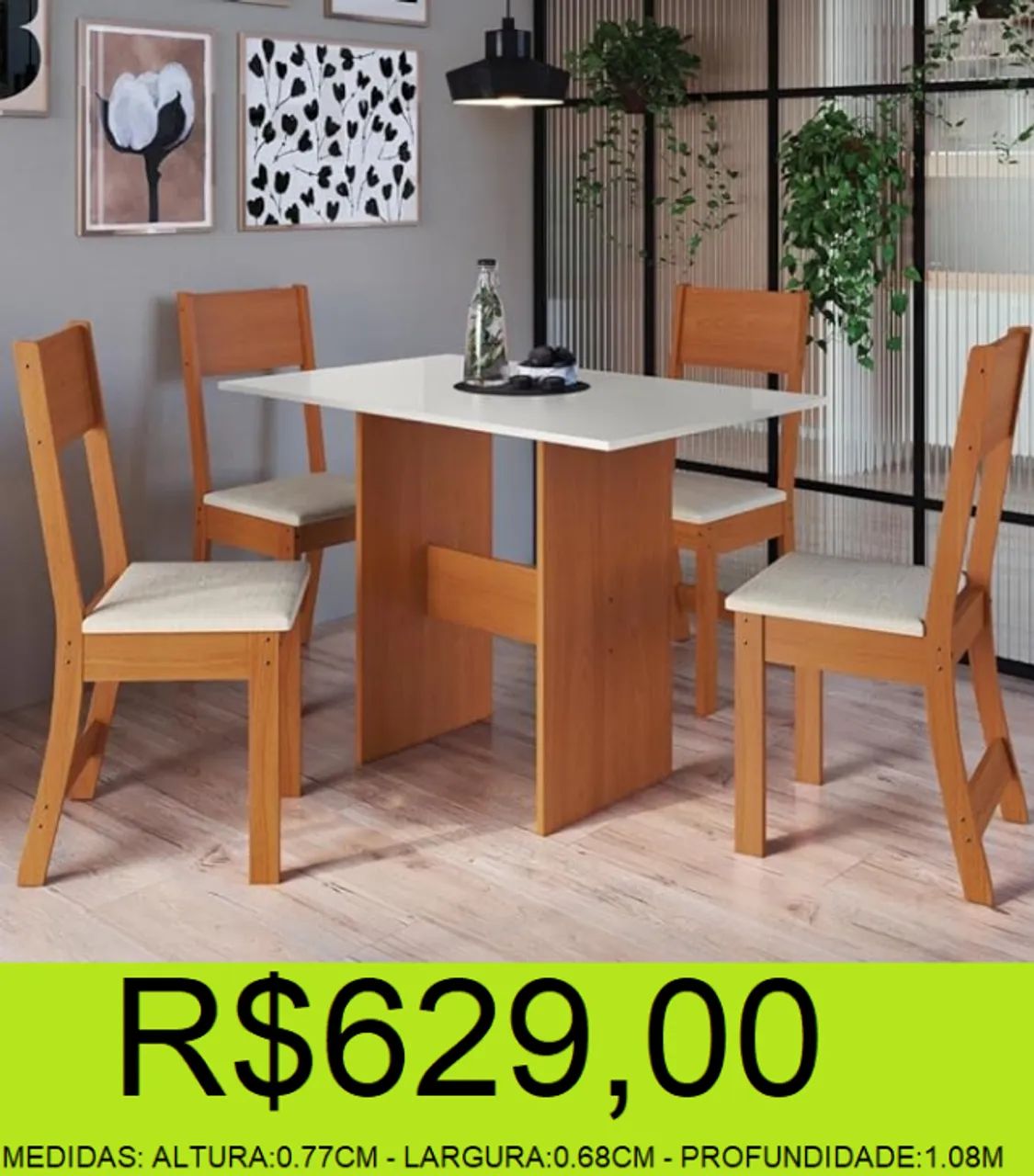 mesa - 4 cadeiras - compre hoje e receba em até 72 horas 