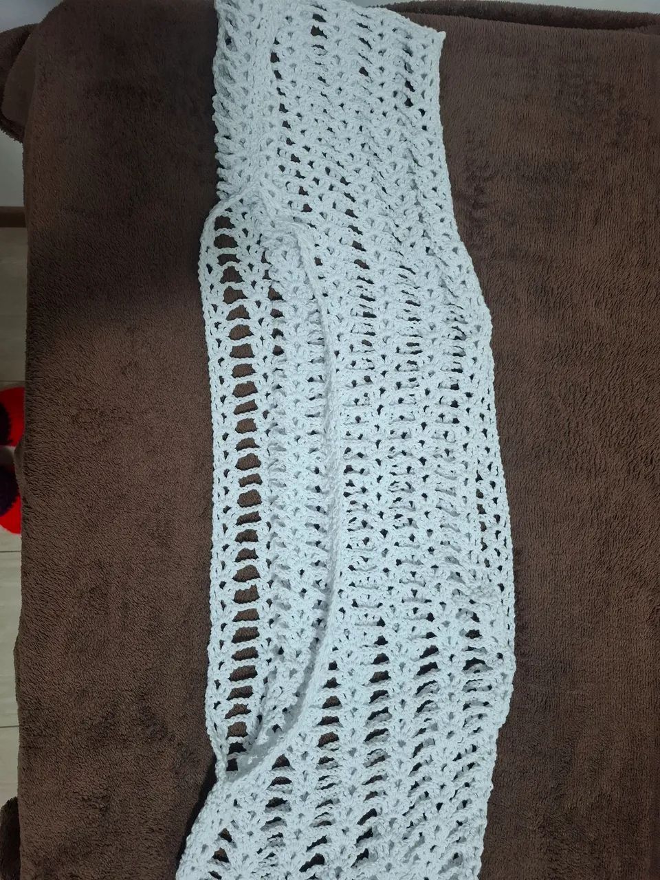 Cropped de crochê em barbante de algodão branco  - Foto 3