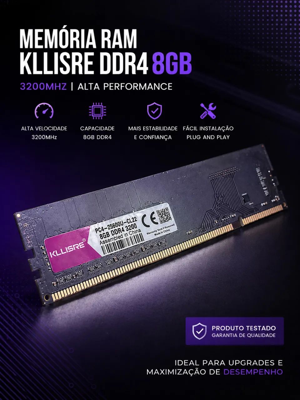 Memória RAM DDR4 8GB 3200MHz PC4-25600 Desktop - Memória RAM