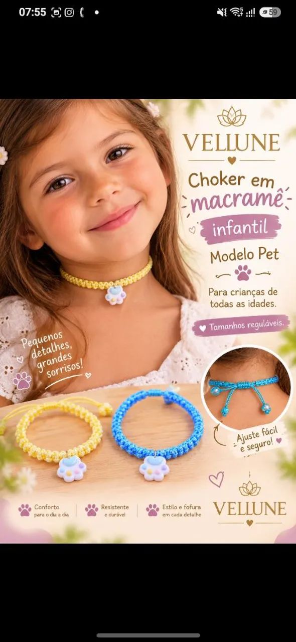 Pulseiras e Choker em Macramê  - Foto 2