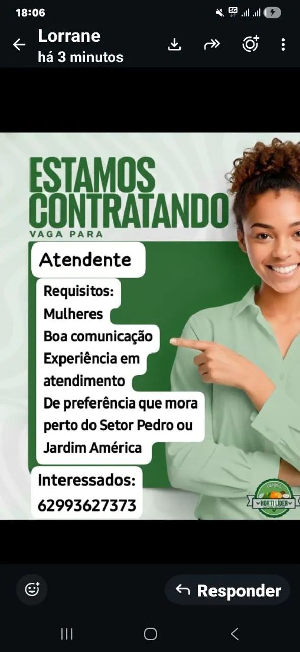Atendende de caixa em Hortifruti 