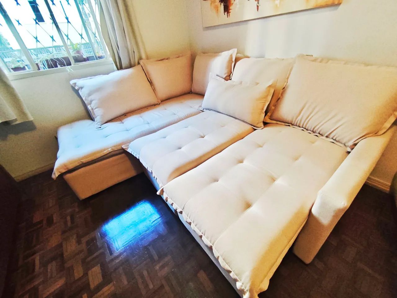 Sofá Catar Retrátil com Chaise - Foto 4