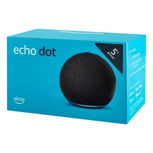 Amazon Echo Dot 5 Novo Lacrado Assistente Virtual Alexa Cor Preta - Foto 2