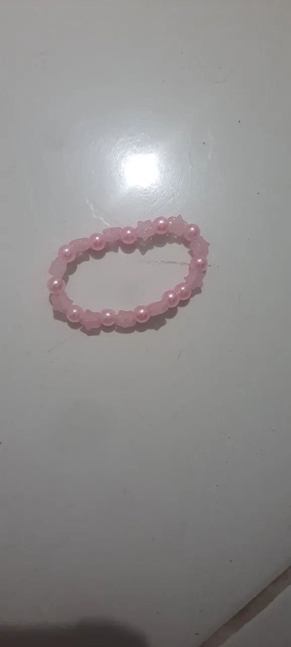 Pulseira rosa com elástico 