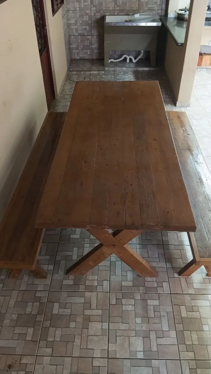 Mesa madeira rústica 
