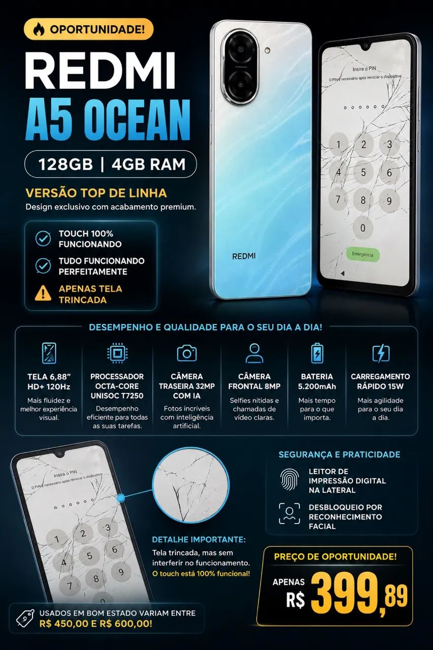 Redmi A5 Ocean 128GB 4GB RAM 