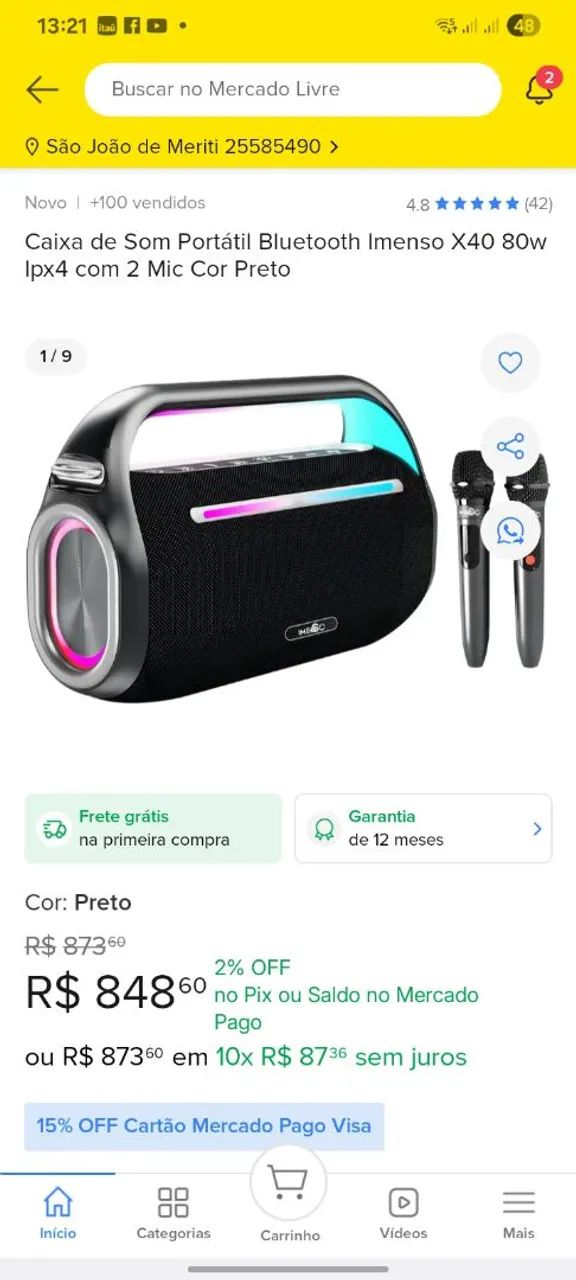 Caixa de som X40 a prova d'água  - Foto 2