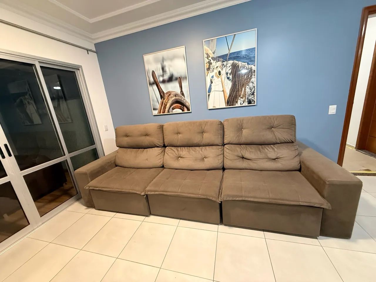 SOFÁ 3 peças - SEMI NOVO - Foto 4