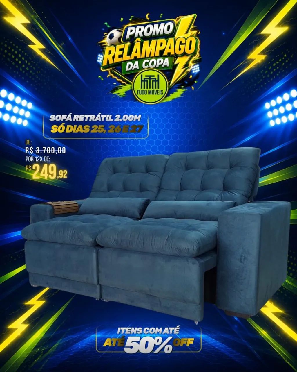 Sofá retrátil e reclinável 2.00M