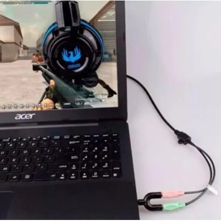 Adaptador Splitter De Fone E Microfone Headset Áudio P2 X P3 Cores - Foto 4