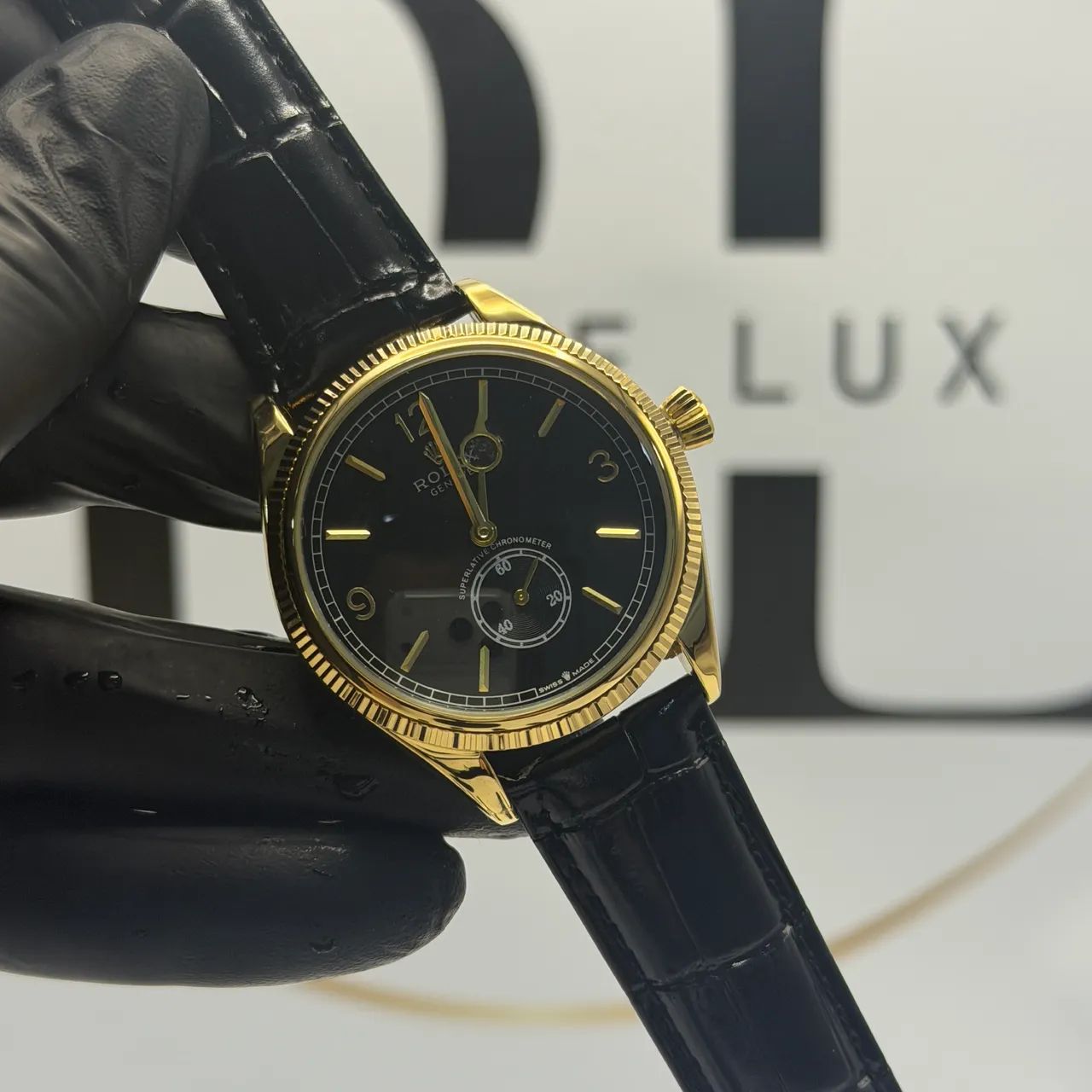 Relógio Masculino Rolex Couro Quartzo Fundo Transparente - Premium