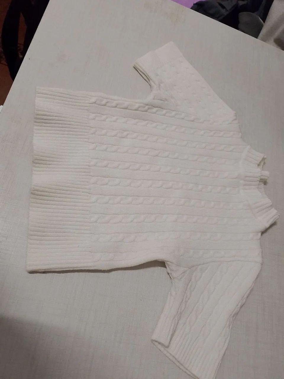 Cropped Tricô Off White  - Foto 3