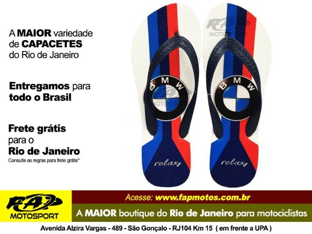 Chinelo Relax Bmw Tira Azul Escura
