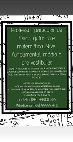 Aulas particulares de física, quimica e biologia
