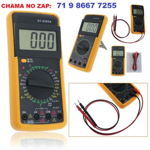 Multimetro Digital Dt-9205a c/ Aviso Sonoro e Display Lcd + Capa (Novo)