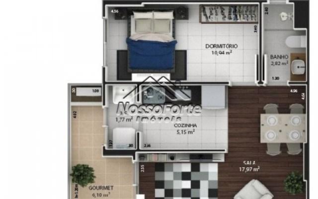 Apartamento Flat no Boqueirão em Praia Grande - Foto 6