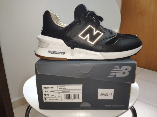new balance preto couro