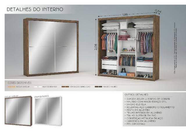 Guarda roupa casal portas espelhadas de 1.799 agora por apenas 1.399 a vista - Foto 2