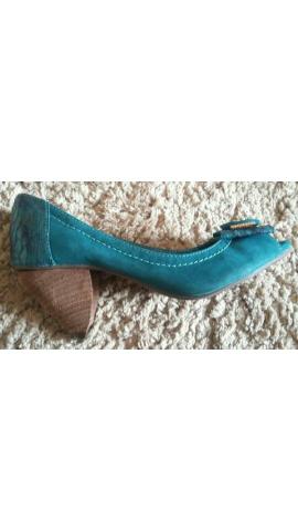 Sapato peep toe - marca Via Marte - couro legítimo - Foto 2