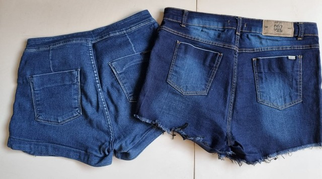 Kit 02 shorts jeans com elastano - Foto 2