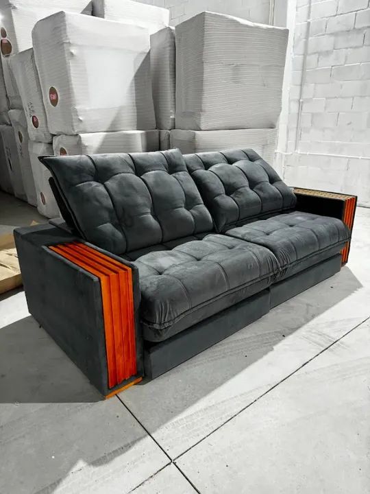 Sofa Retratil Suede Gigante Moderno  - Foto 2