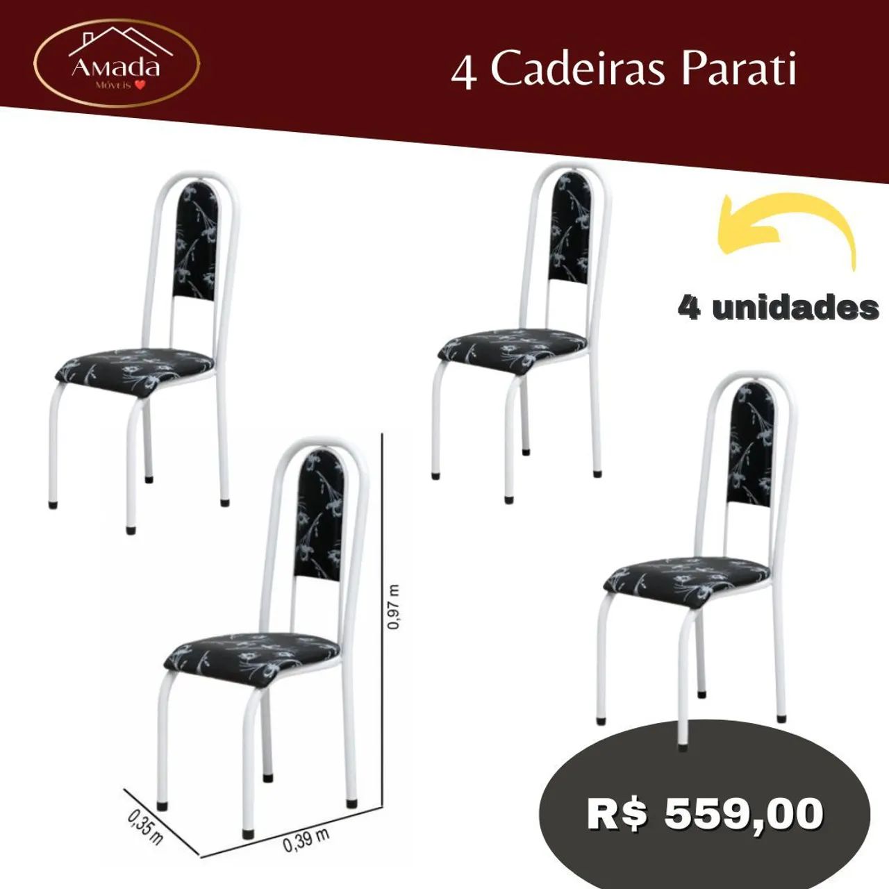 Cadeiras Parati, entrega em 3 dias - Foto 2