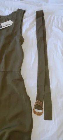 Vestido Aishty curto com cinto verde - Foto 2
