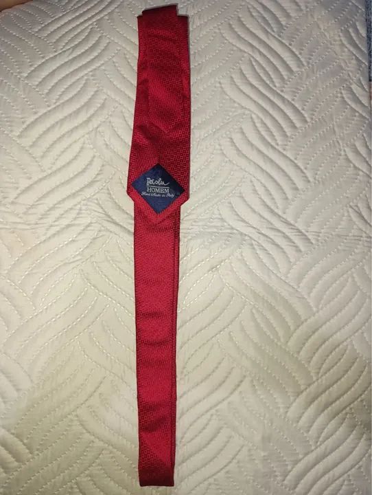 Gravata masculina de seda vermelha - Foto 2