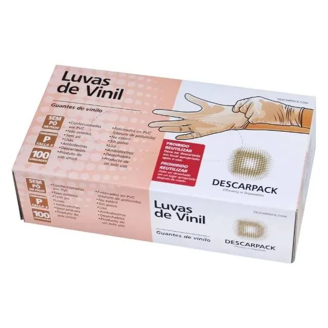 Luvas De Vinil Descarpack Tam P 100un Sem Po 100un Promoção - Foto 2