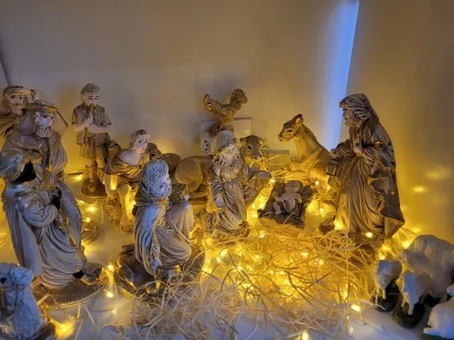 Presépio Natal 15pçs Gesso Novo!