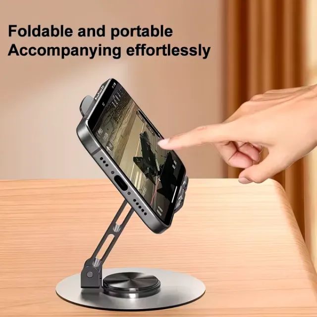 Suporte de Mesa em Alumínio Com Ajuste Giratório Para Celular Tablet - Foto 5