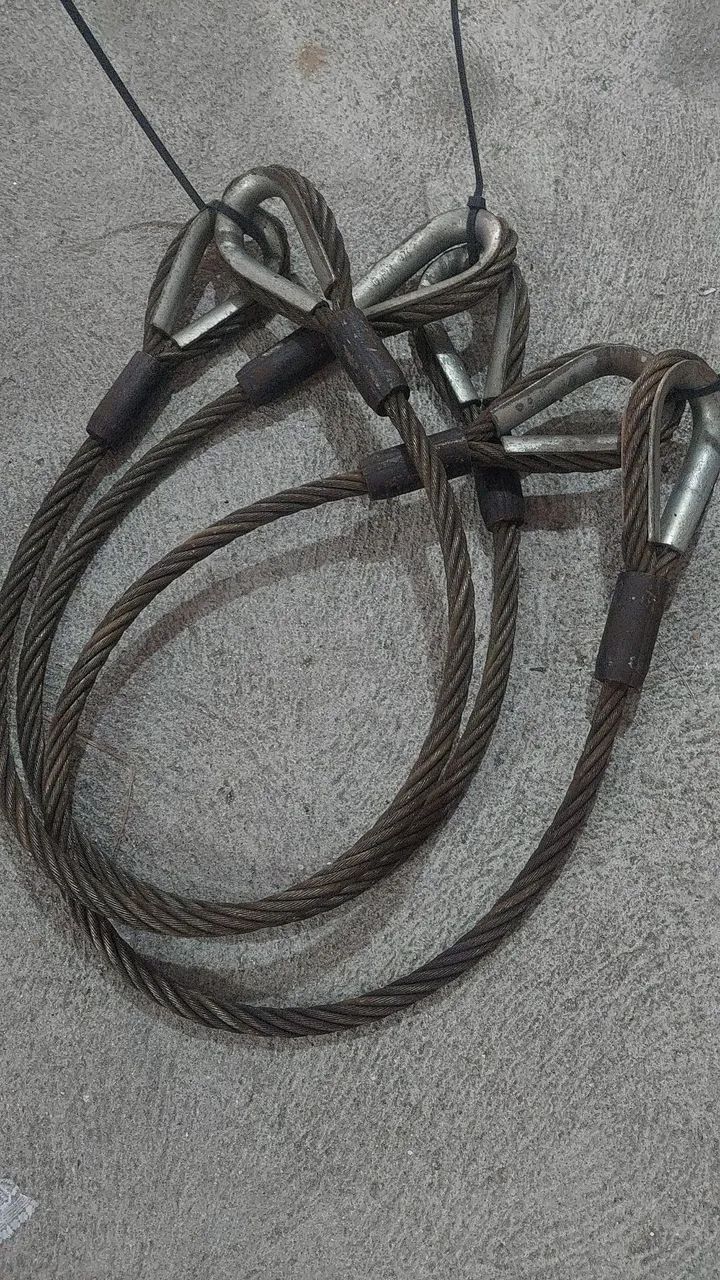 Kit 3 un Estropo Cabo de Aço 3/4" Cada Laço tem 1.55m 