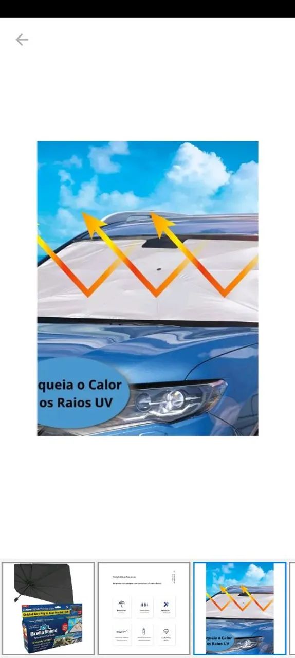 Protetor de Para Brisa Veicular Guarda-Chuva Car Umbrellas. - Foto 4