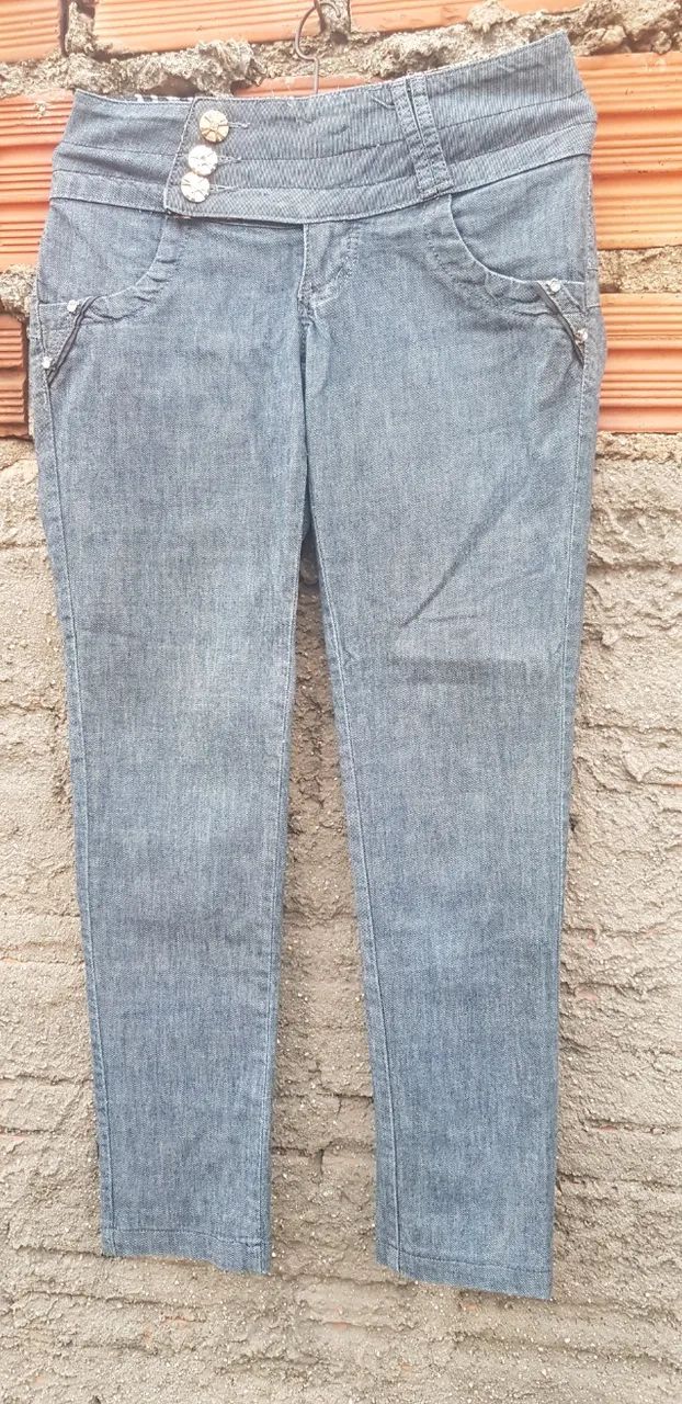 Calça Comprida Jeans Preta - Foto 3
