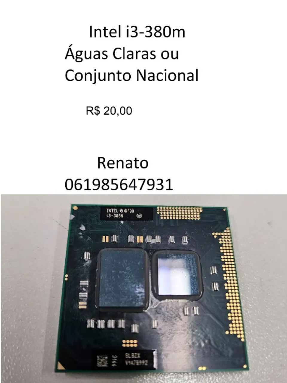 Processador notebook i3-380m usado Águas Claras