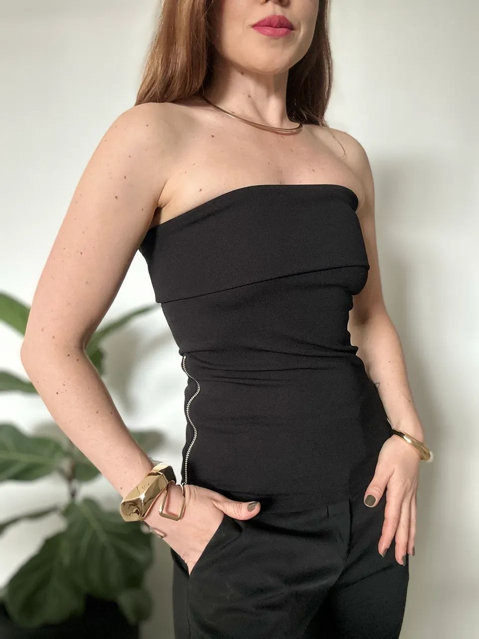 Top sem Mangas Zara P Preto - Foto 3