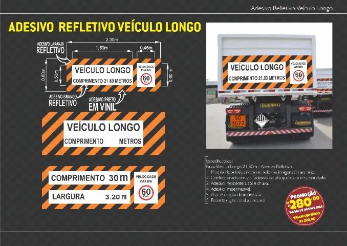 Adesivo veículo longo