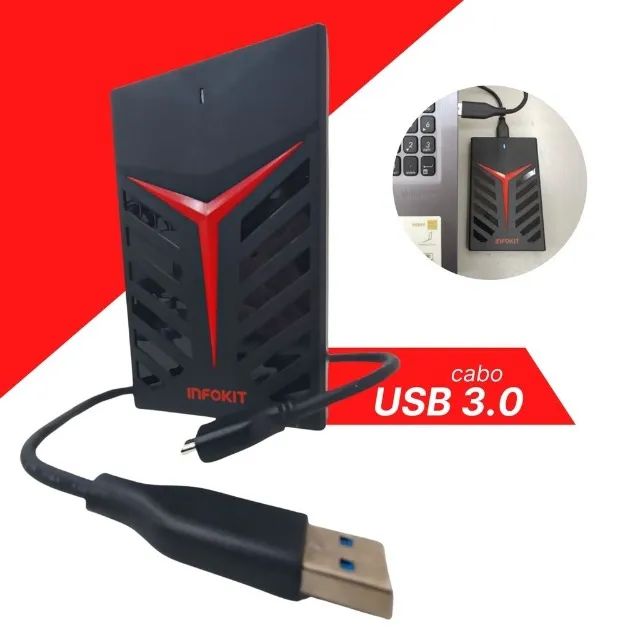 HD externo, Case Externo USB 3.0 com HD de 1 TB