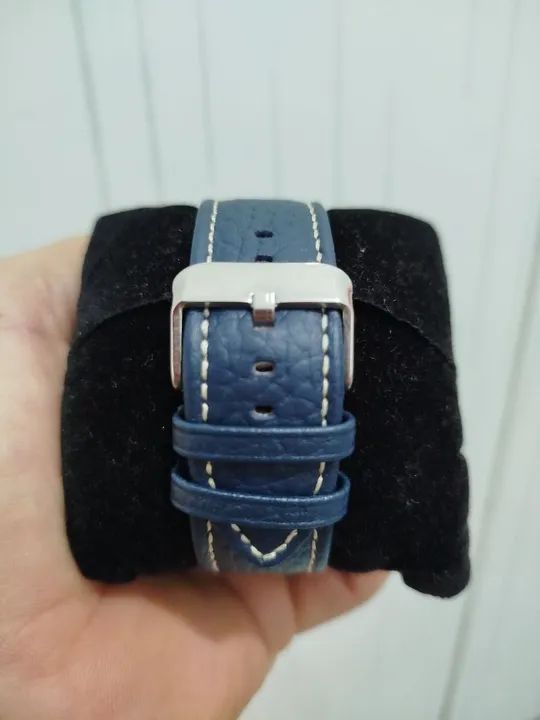 RELÓGIO QUARTZO CRONÓGRAFO EMPÓRIO ARMANI AZUL ORIGINAL. - Foto 5